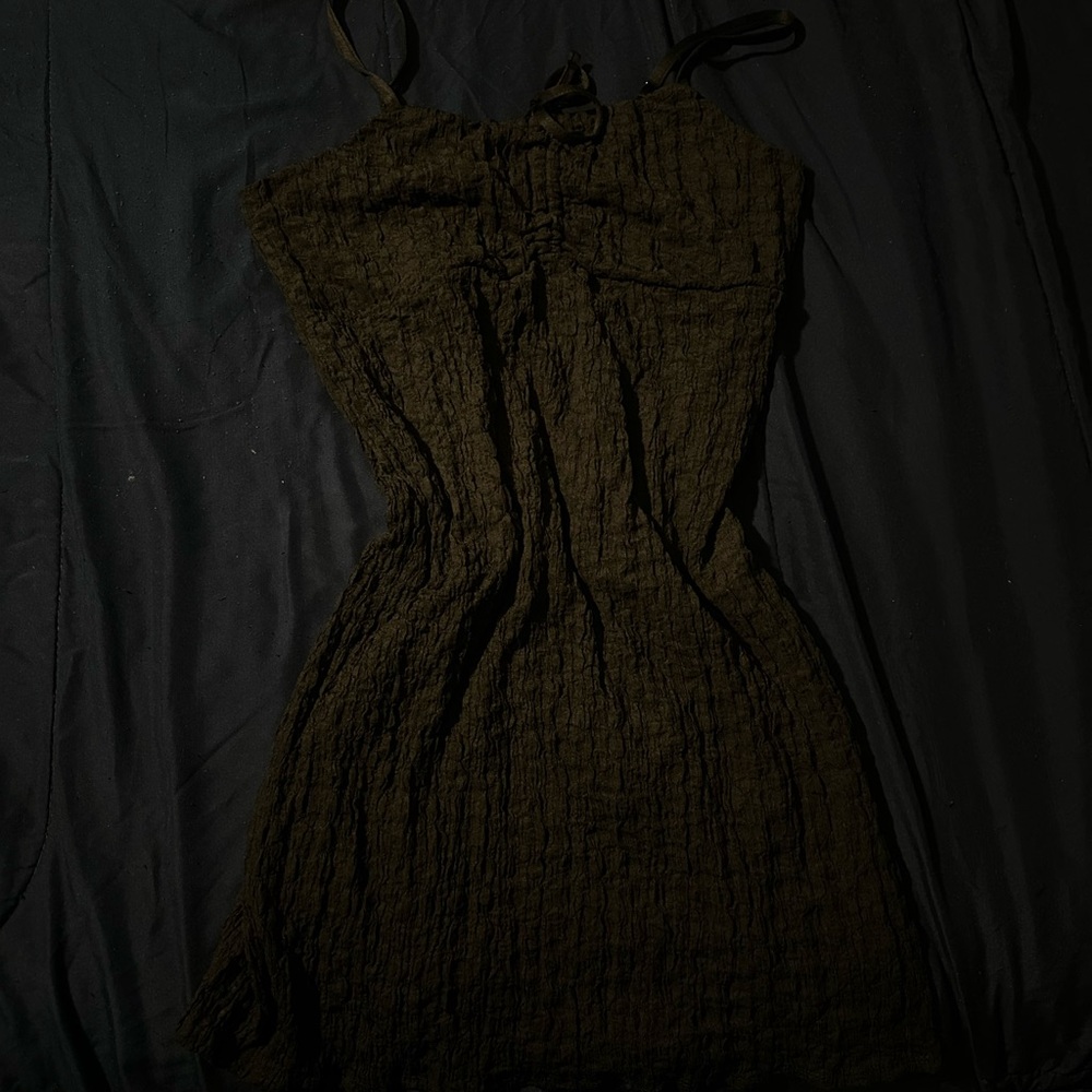 No Boundaries Black Textured Mini Dress